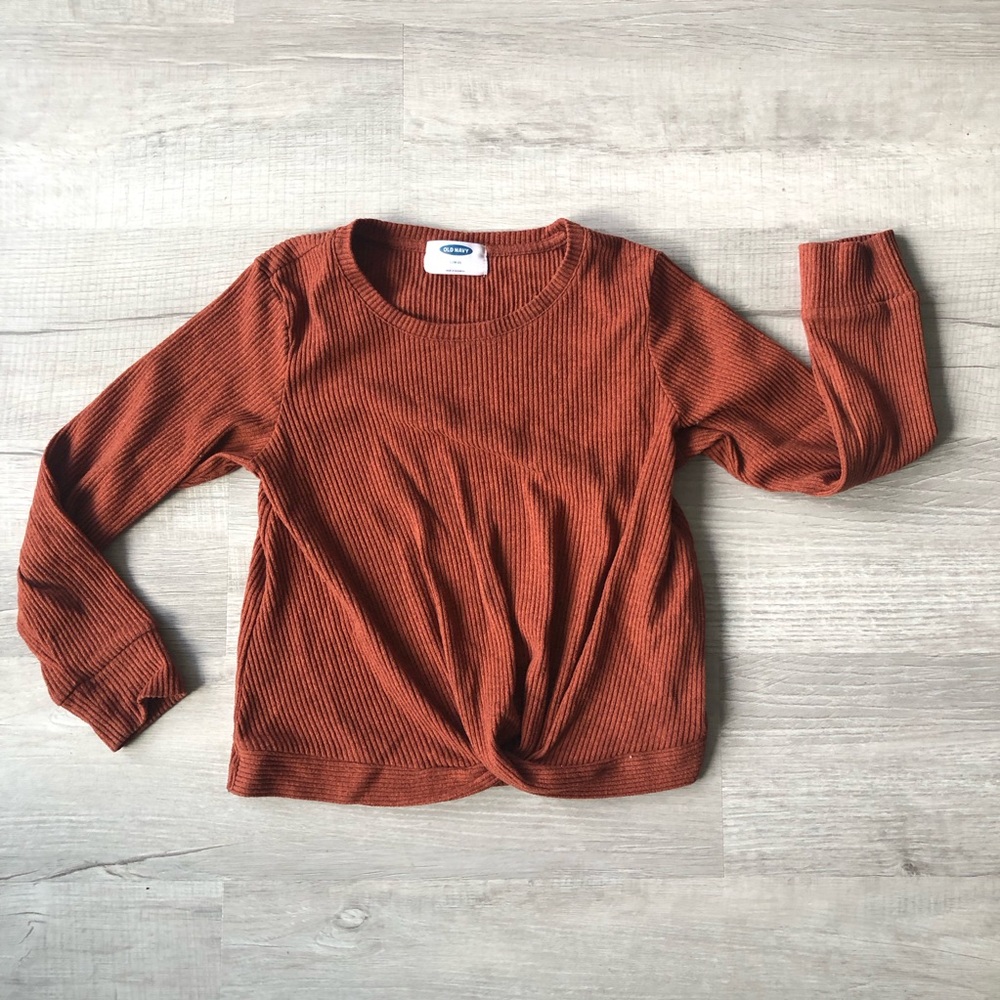 Old navy girls Rust Ribbed Long Sleeve Top